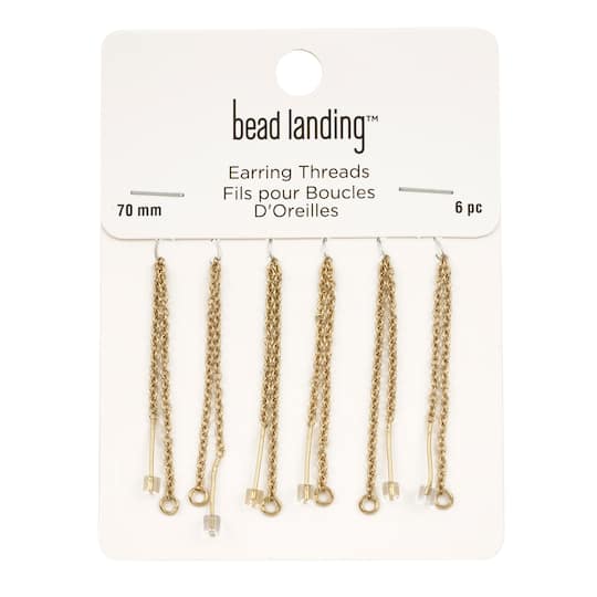 70mm Earring Threads with Rings, 6ct. by Bead Landing&#x2122;